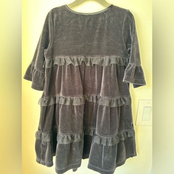 Hanna Andersson velvet tulle tiered holiday dress, girls size 5 twirly - Picture 2 of 5